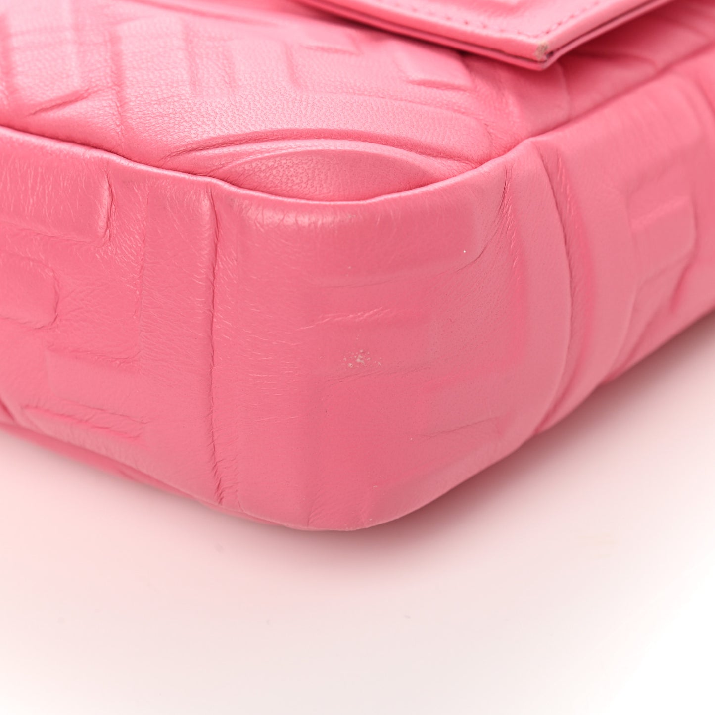 Nappa FF 1974 Embossed Baguette Rosa Fluo