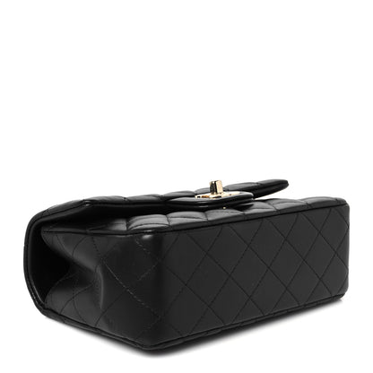 Chanel Lambskin Quilted Mini Top Handle Rectangular Flap Black 3 of 11