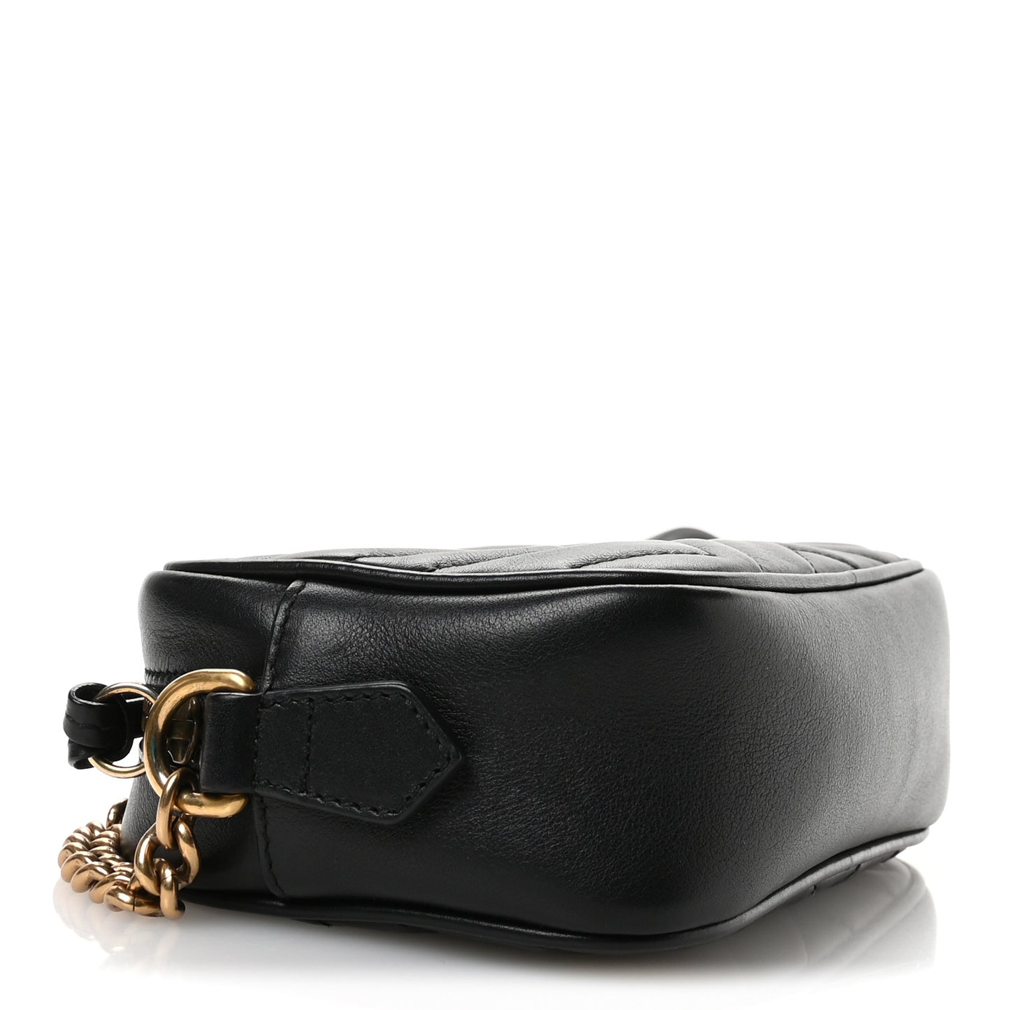 Calfskin Matelasse Mini GG Marmont Chain Shoulder Bag Black