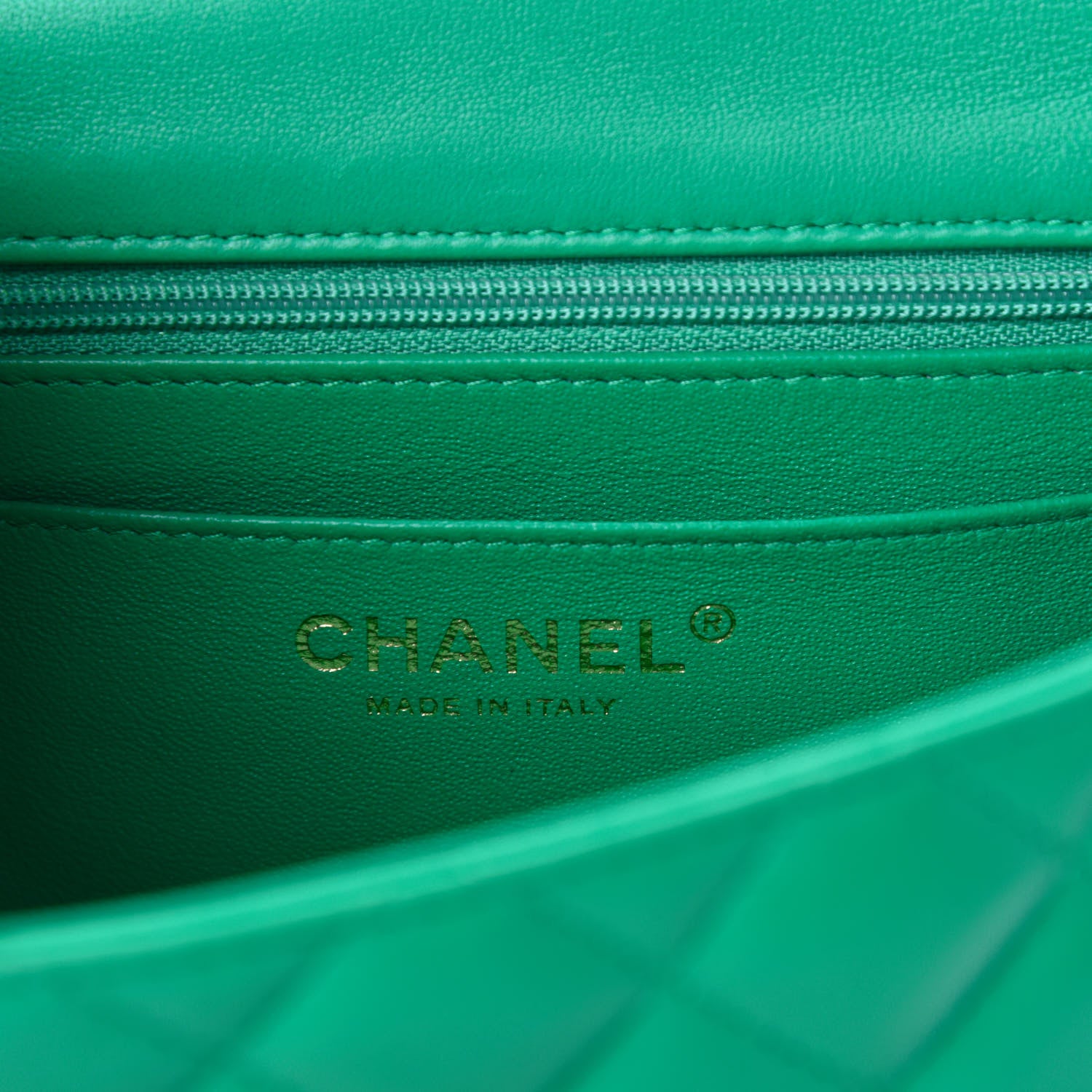 Chanel Lambskin Quilted Mini Square Flap Green 8 of 11