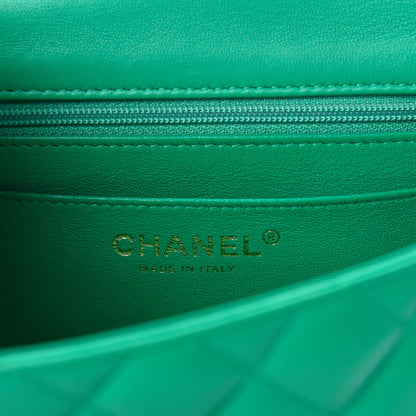 Chanel Lambskin Quilted Mini Square Flap Green 8 of 11