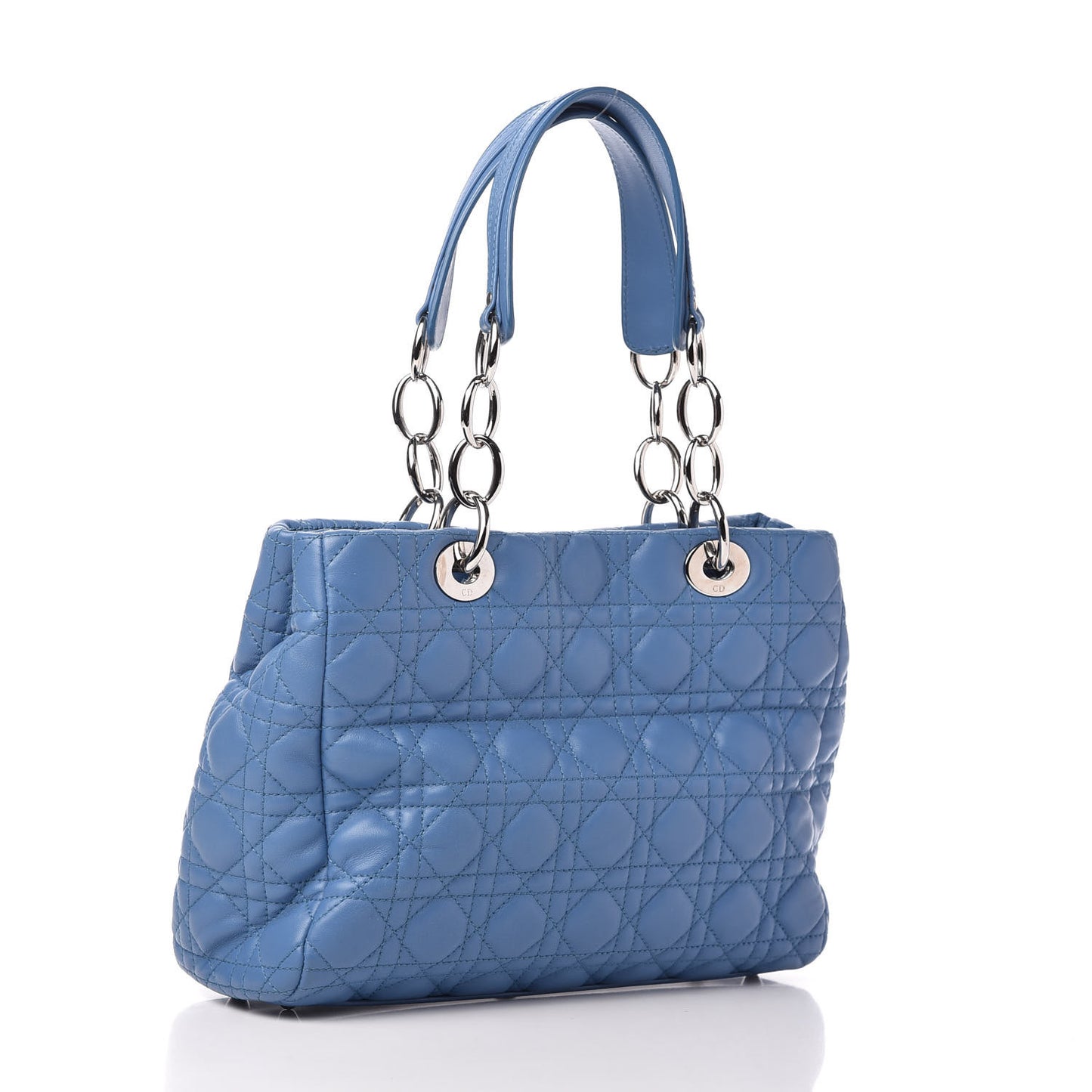 Lambskin Cannage Small Dior Soft Shopping Tote Blue