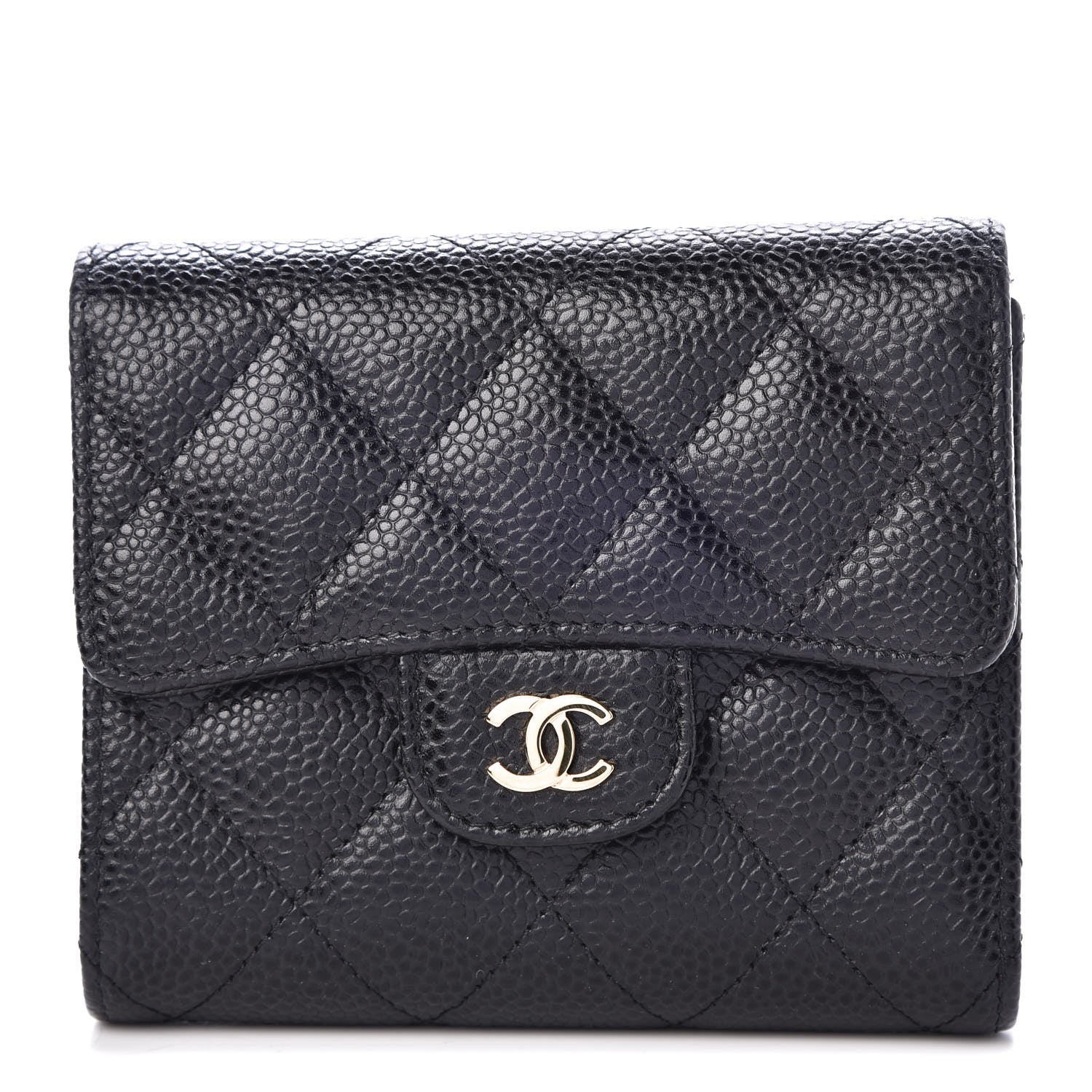 Chanel Caviar Quilted Compact Flap Wallet Black 1 of 9