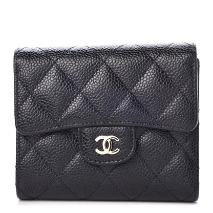 Chanel Caviar Quilted Compact Flap Wallet Black 1 of 9