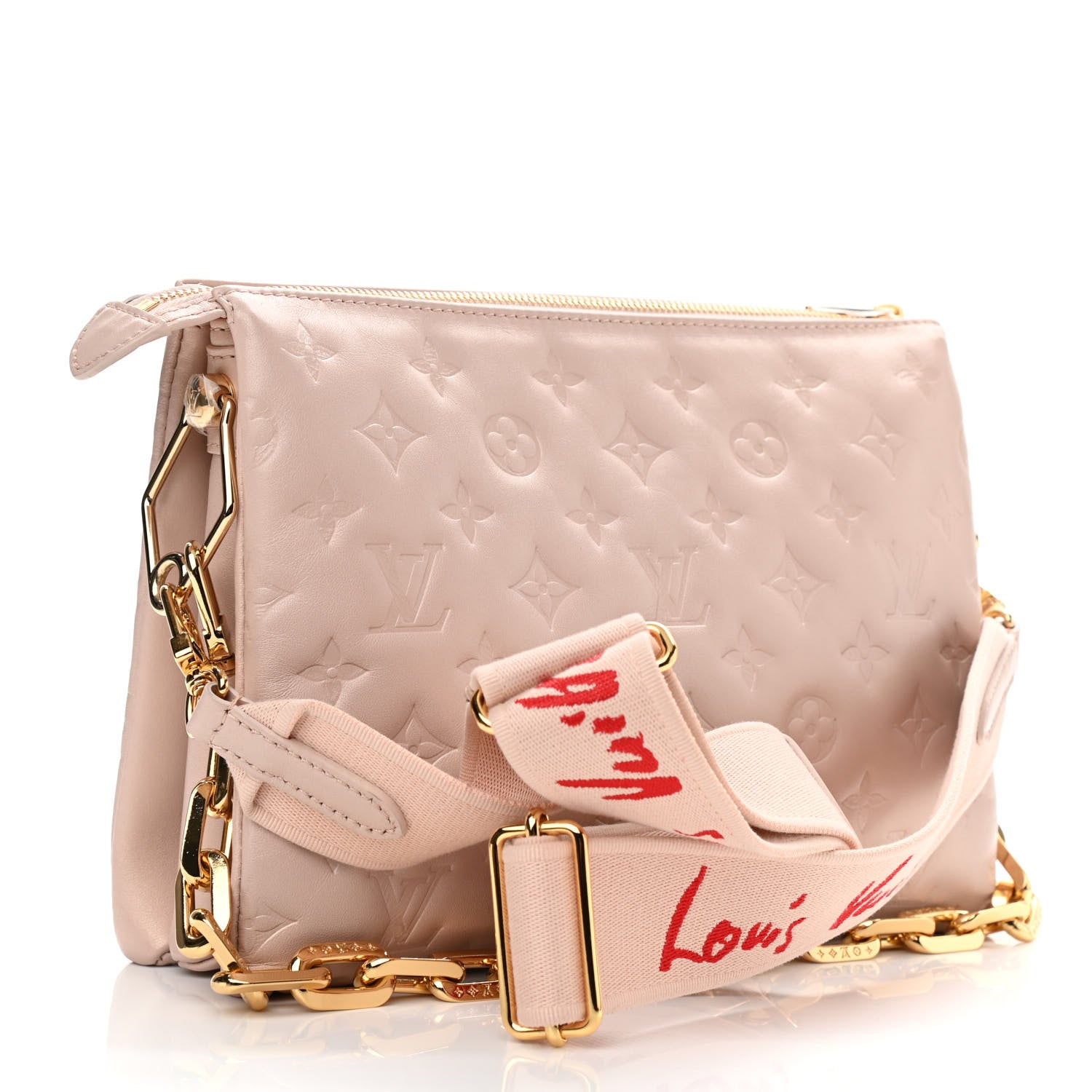 Louis Vuitton Lambskin Embossed Monogram Fall In Love Coussin PM Dragée Light Pink 3 of 9