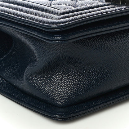 Chanel Caviar Quilted Small Boy Flap Navy 9 of 10