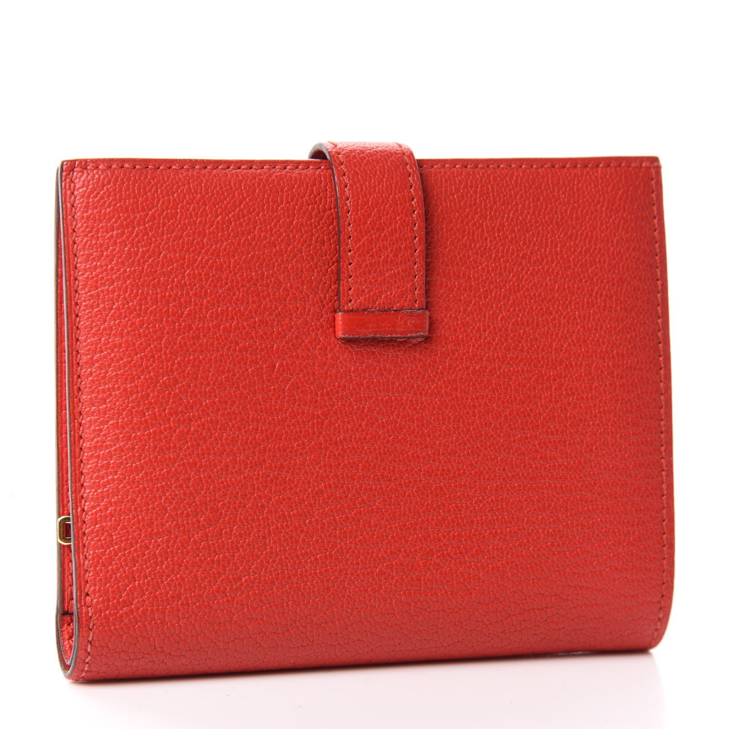 Hermes Chevre Mysore Bearn Compact Wallet Rouge Tomate 3 of 7