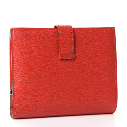 Hermes Chevre Mysore Bearn Compact Wallet Rouge Tomate 3 of 7