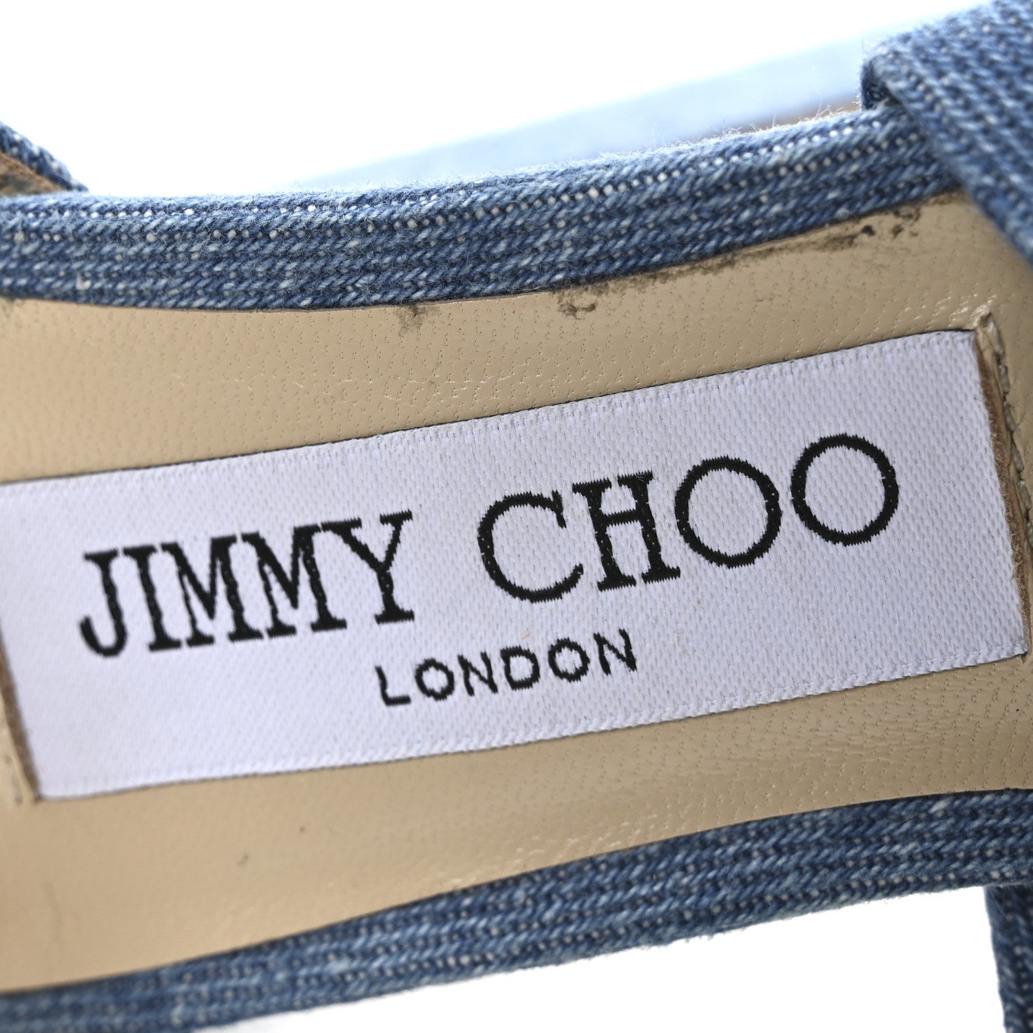 Jimmy Choo Denim Heloise Platform Sandals 38 Blue 8 of 8