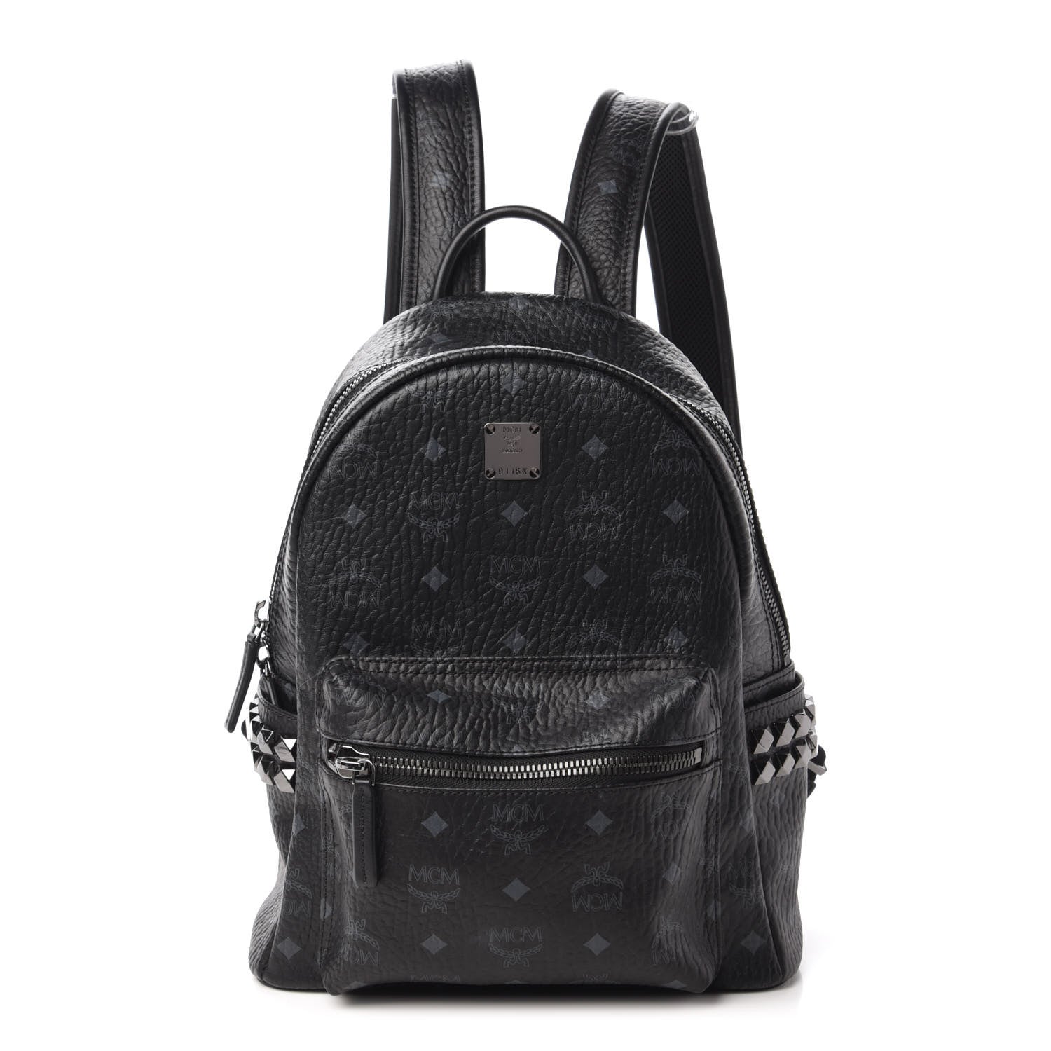 MCM Visetos Small Side Stud Stark Backpack Black 1 of 8