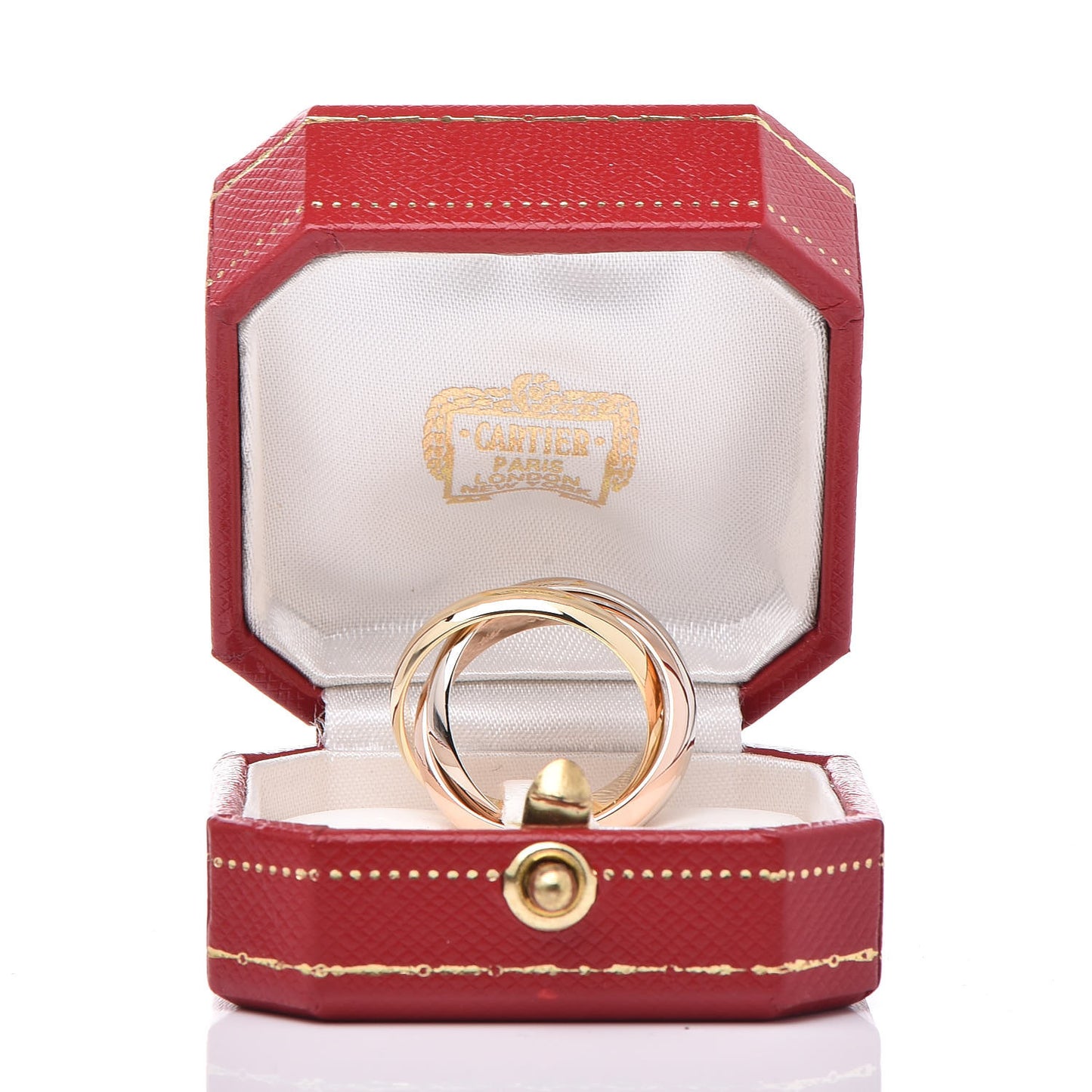 18K Pink Yellow White Gold Classic Trinity Ring 53 6.25