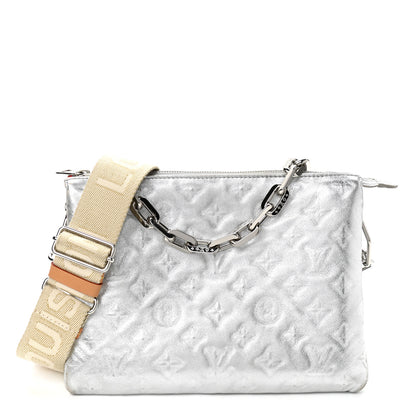 Louis Vuitton Metallic Lambskin Embossed Monogram Coussin PM Silver 1 of 9
