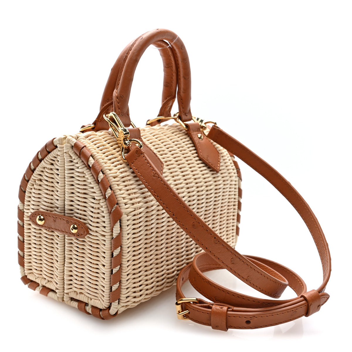 Rattan Ostrich Speedy Bandouliere 20 Tan