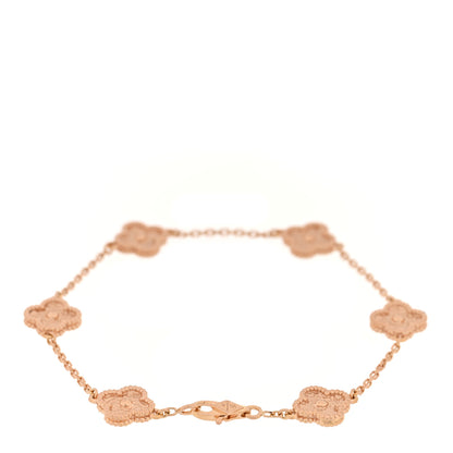 Van Cleef & Arpels 18K Rose Gold 6 Motifs Sweet Alhambra Bracelet 2 of 3