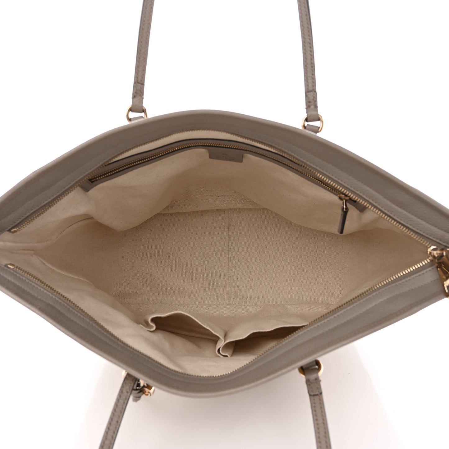 Monogram Medium Bree Zippered Tote Beige Grey