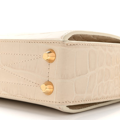 Alexander McQueen Calfskin Crocodile Embossed Box Shoulder Bag 16 Cream 10 of 10