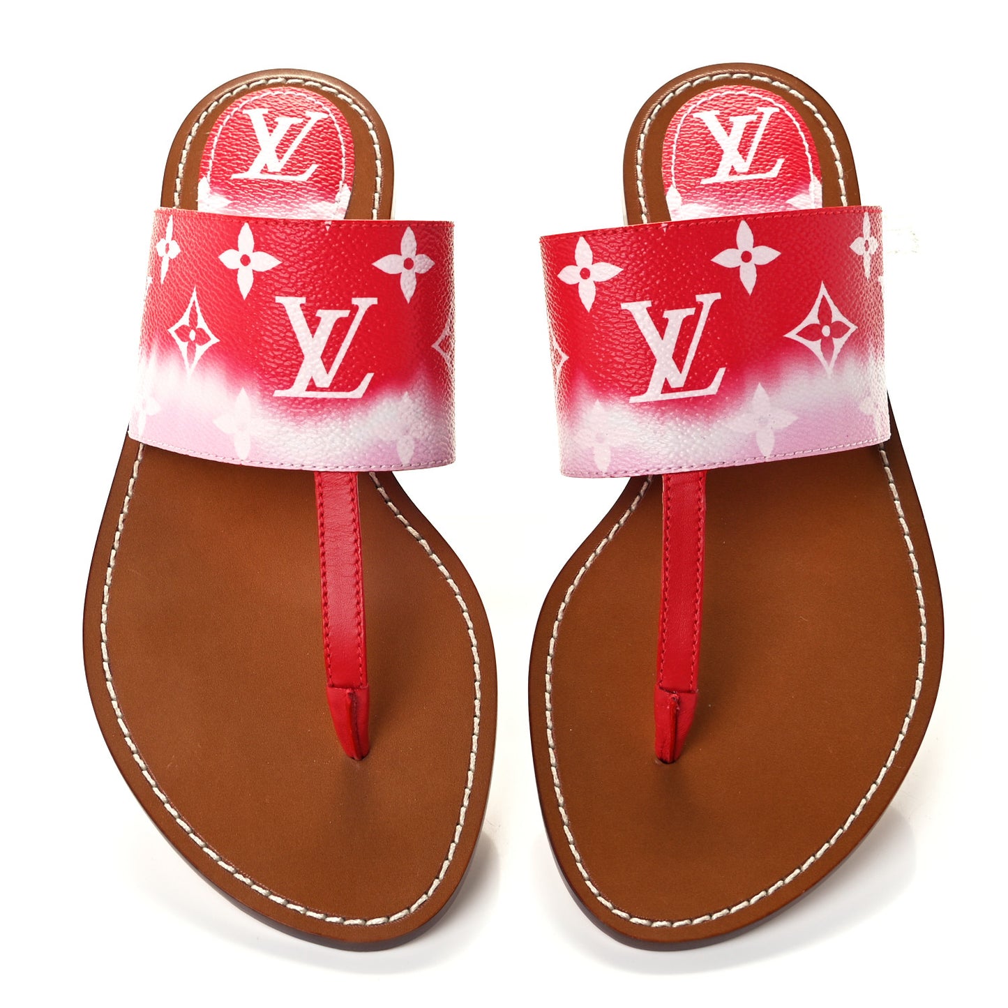 Monogram Escale Palma Sandals 38.5 Rouge