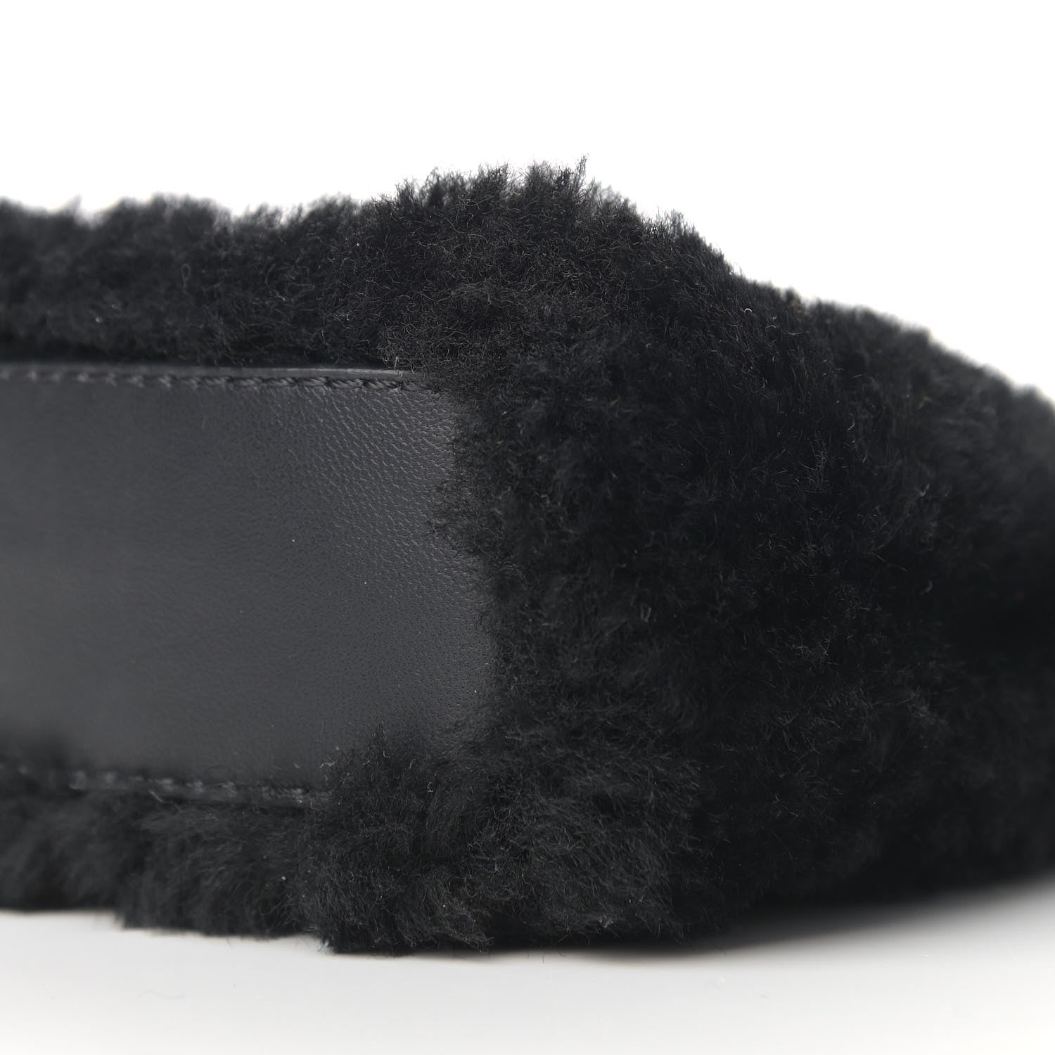 Fendi Shearling Shiny Nappa Micro Peekaboo Iconic Satchel Black 10 of 10