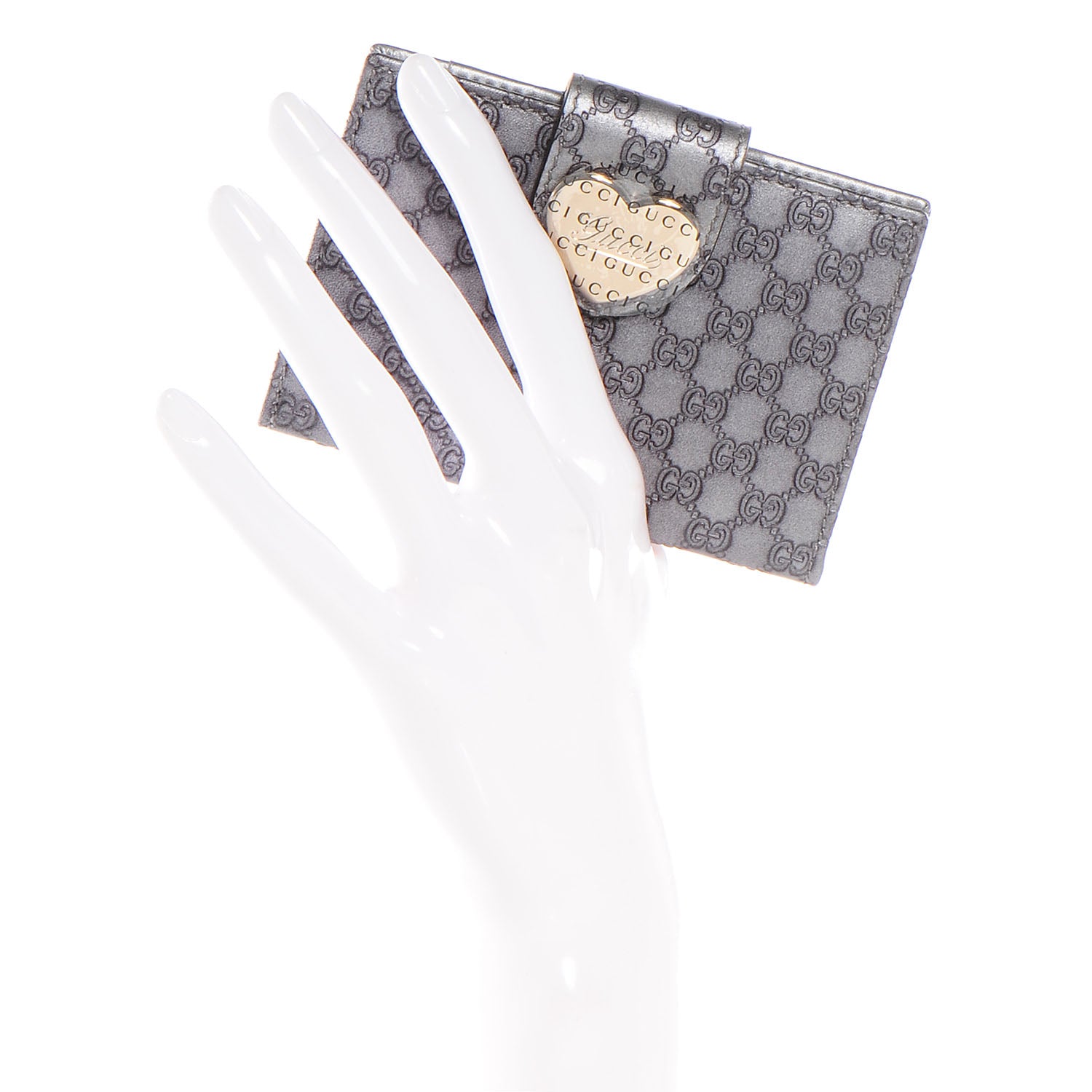 Gucci Microguccissima Heart Travel Wallet Silver 2 of 8
