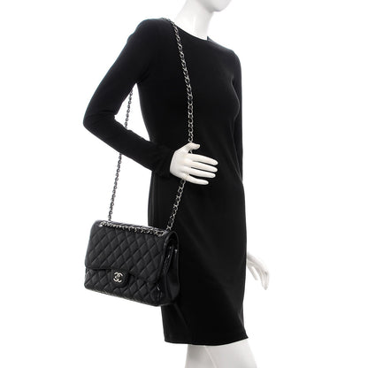 Chanel Caviar Quilted Jumbo Double Flap Black 2 of 9