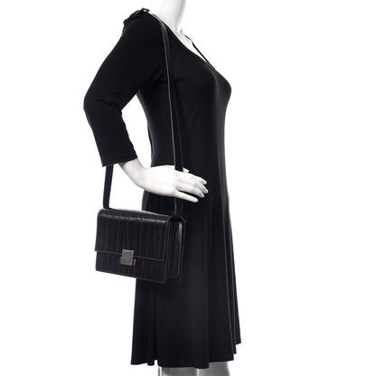 Saint Laurent Shiny Soft Calfskin Anguille Medium Bellechasse Black 2 of 10