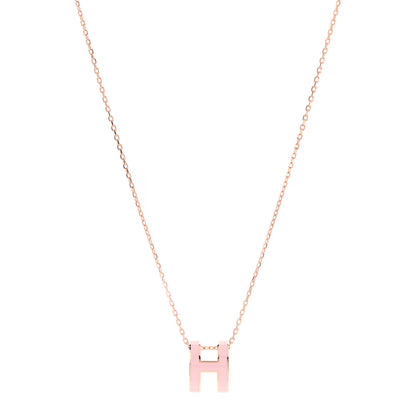 Hermes Lacquered Rose Gold Pop H Pendant Necklace Rose Dragee 1 of 6