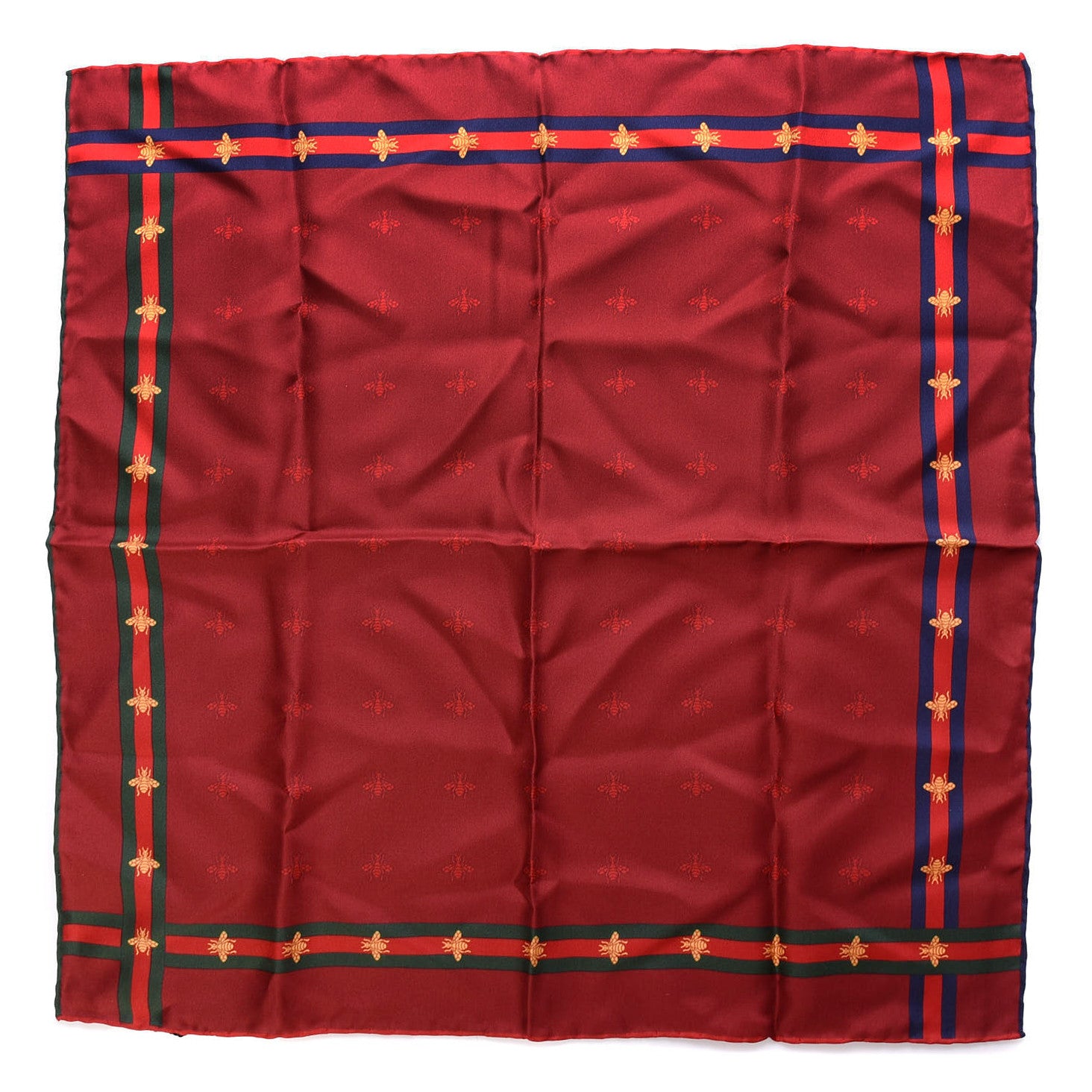 Gucci Silk Web Bee Scarf Red 1 of 3