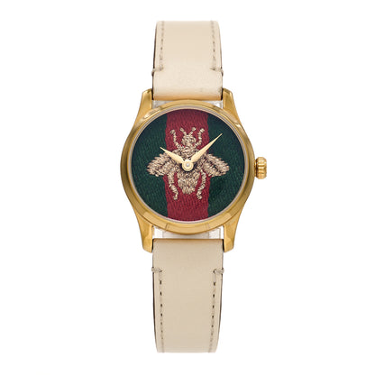 Gucci Stainless Steel Calfskin 27mm Le Marché Des Merveilles Bee Quartz Watch 1 of 5