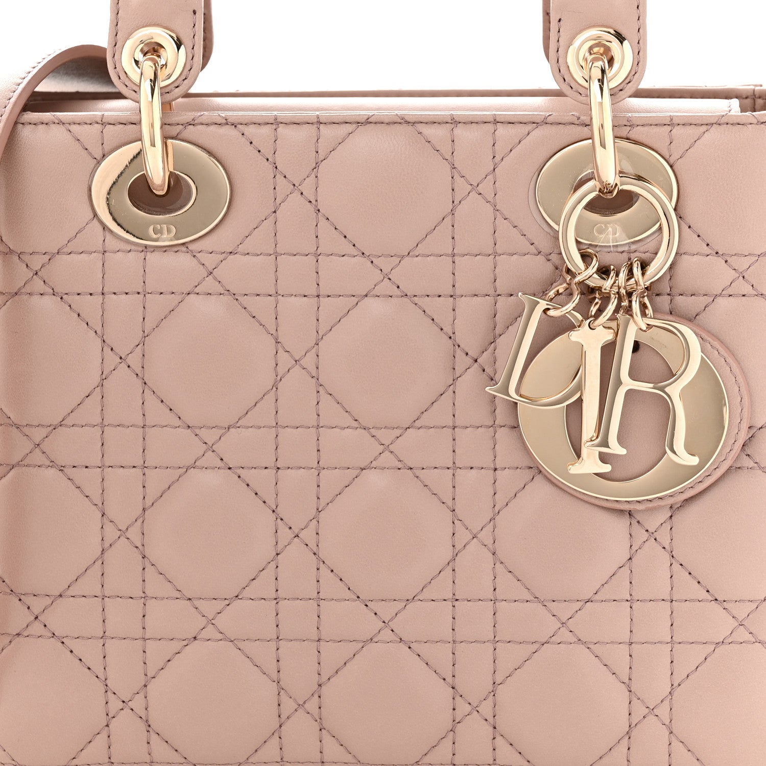 Christian Dior Lambskin Cannage Small Lucky Badges My Lady Dior Taupe 8 of 11