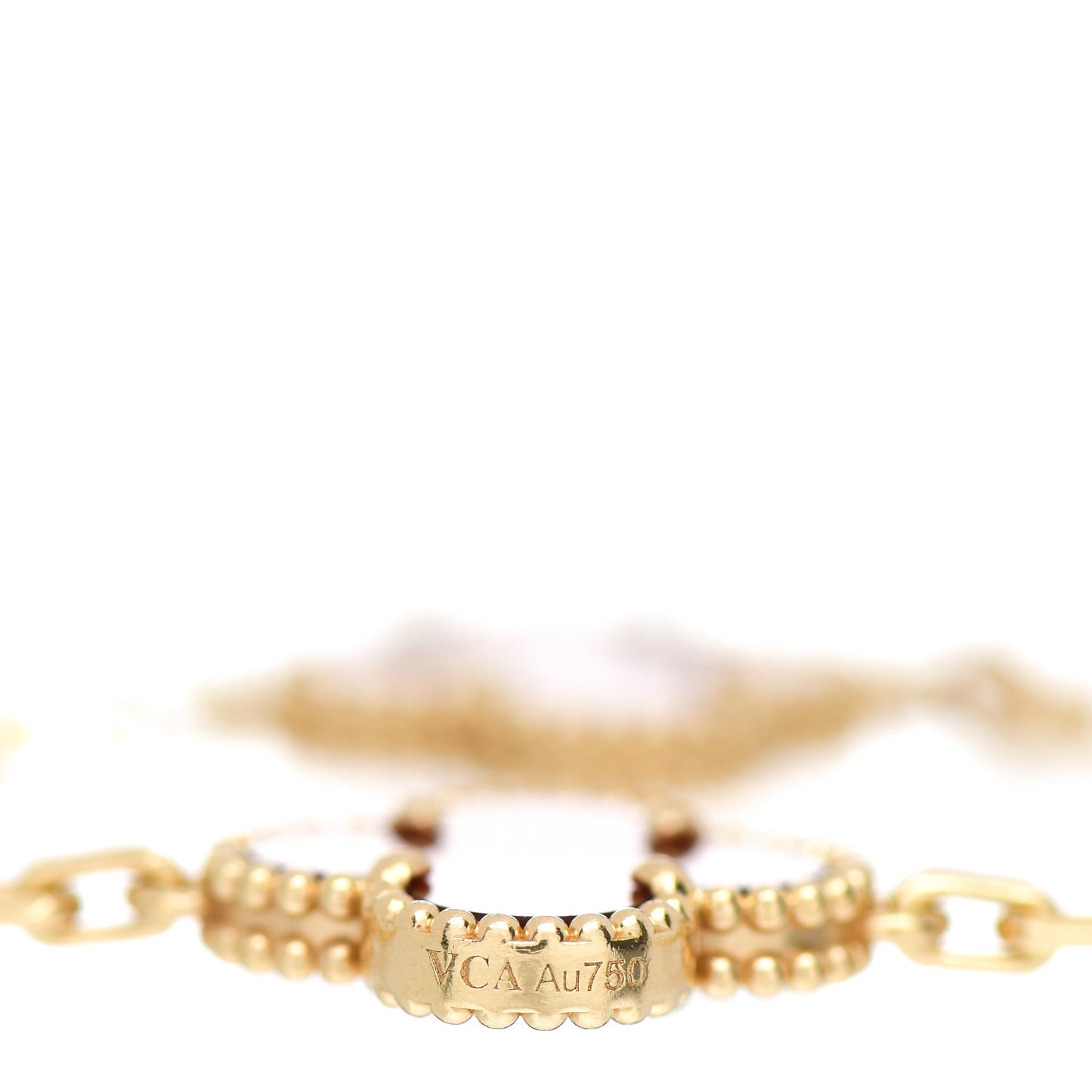 18K Yellow Gold Carnelian 5 Motifs Vintage Alhambra Bracelet