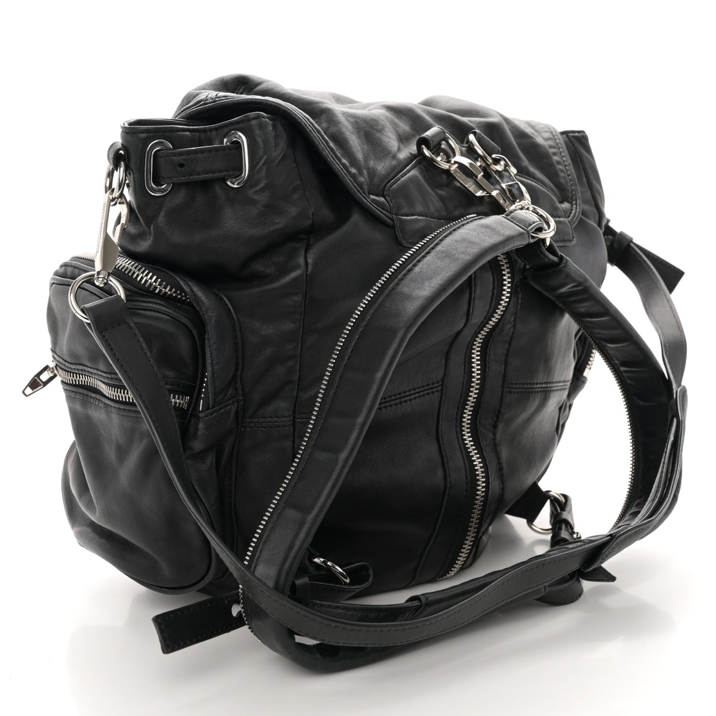 Lambskin Marti Backpack Bag Washed Black Rhodium Hardware