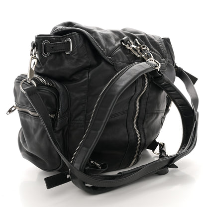 Alexander Wang Lambskin Marti Backpack Bag Washed Black Rhodium Hardware 3 of 9