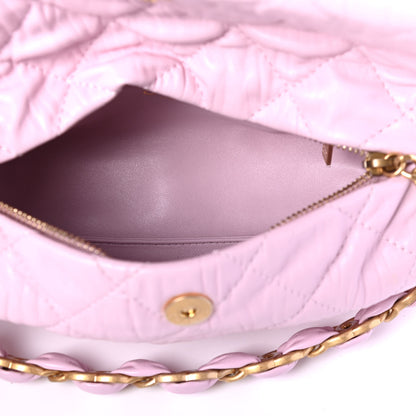 Chanel Crumpled Lambskin Quilted Small CC Links Shoulder Bag Pink 4 of 4