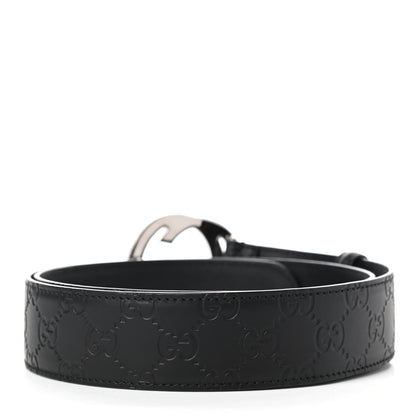 Gucci Guccissima Signature Interlocking G 40mm Belt 90 36 Black 2 of 5