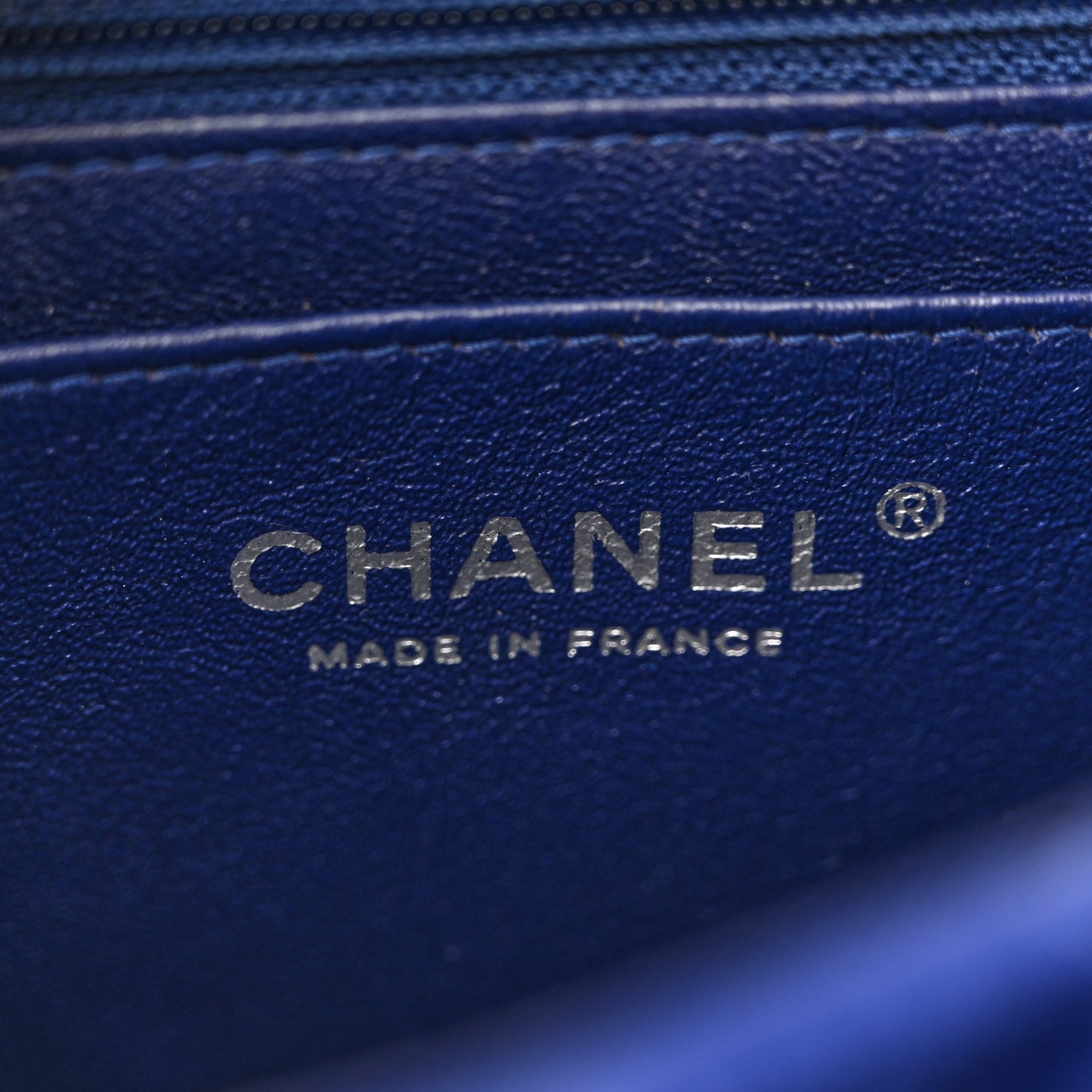 Velvet Quilted Mini Rectangular Flap Dark Blue