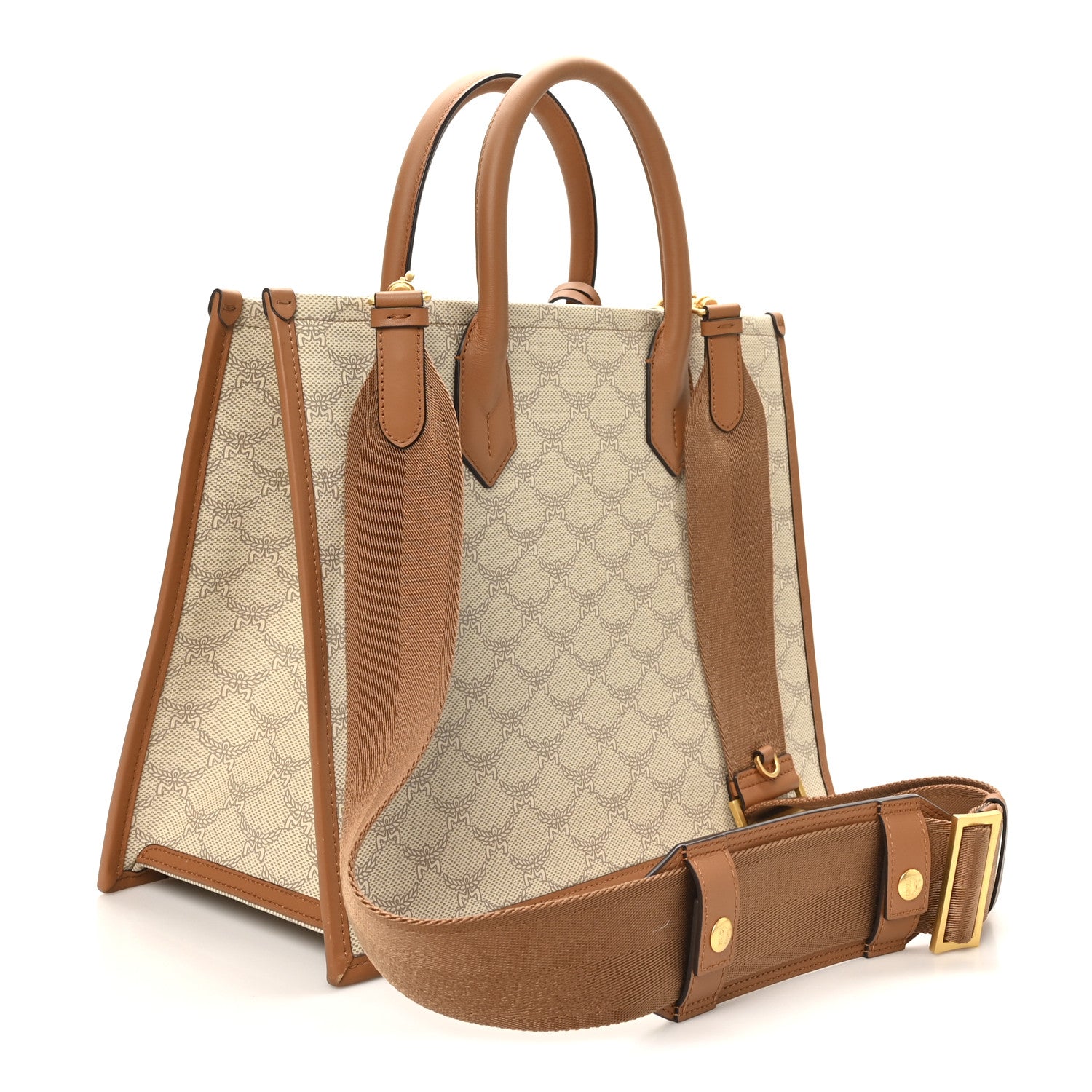 MCM Lauretos Nappa Medium Himmel Shopper Tote Oatmeal 3 of 9