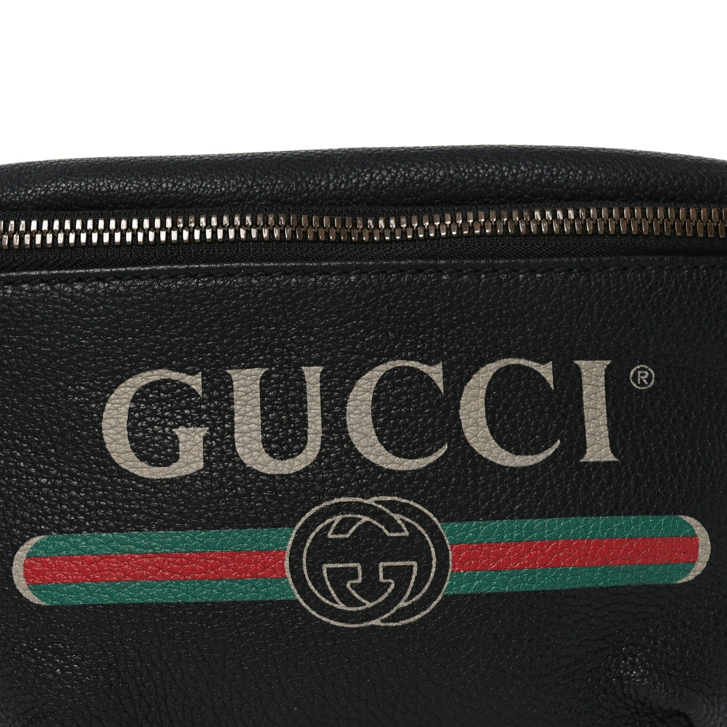 Grained Calfskin Logo Belt Bag Black