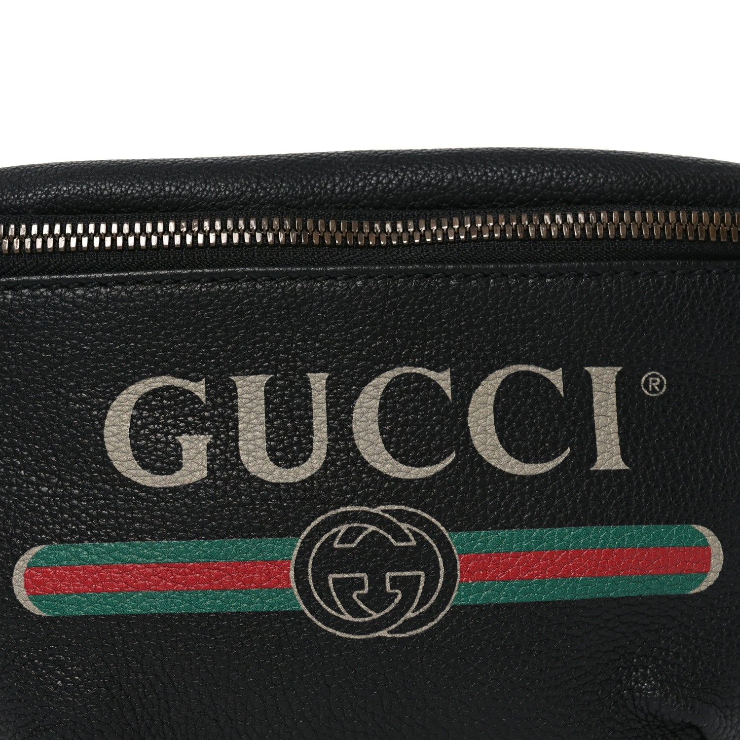 Gucci Grained Calfskin Logo Belt Bag Black 8 of 10