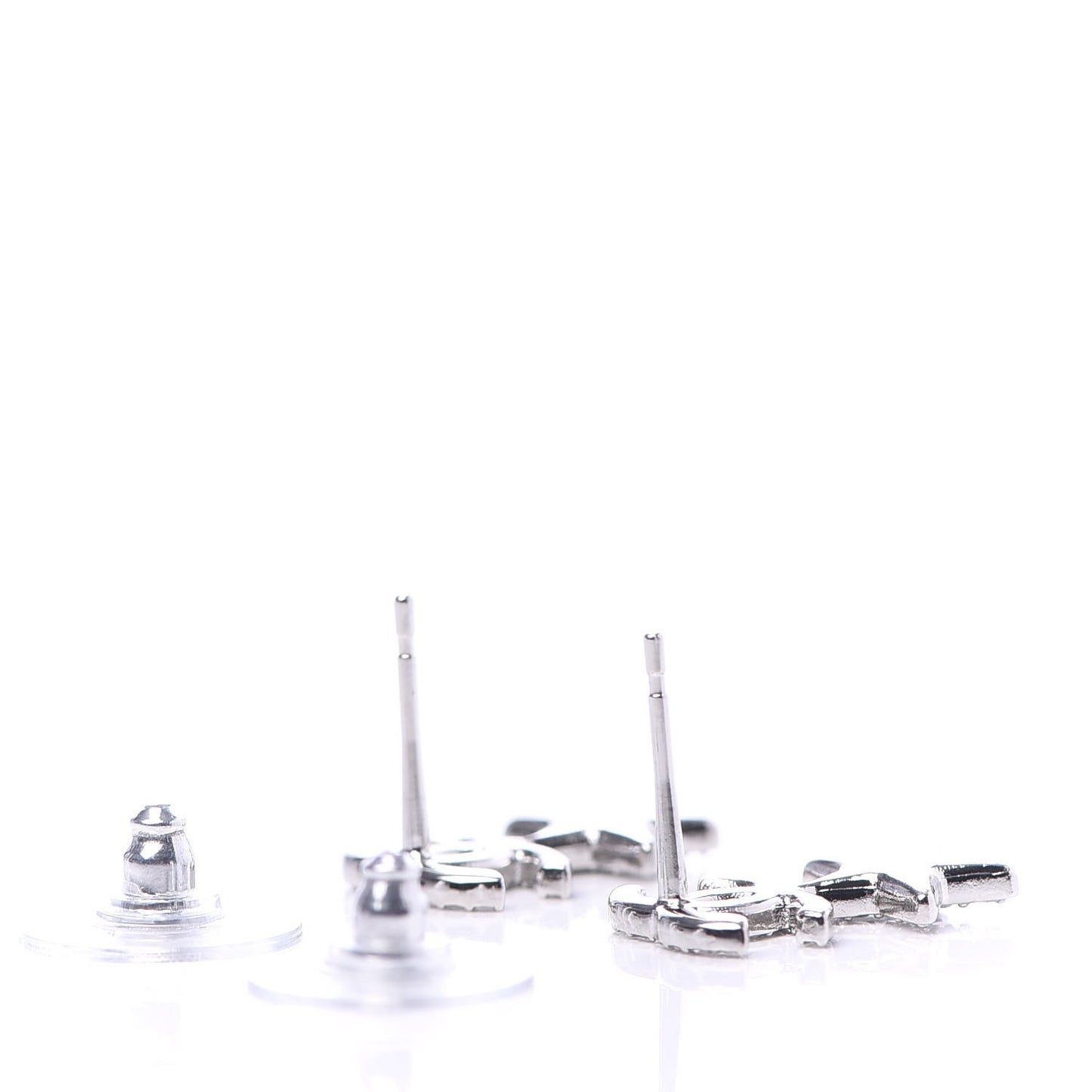Crystal CC Star Earrings Silver