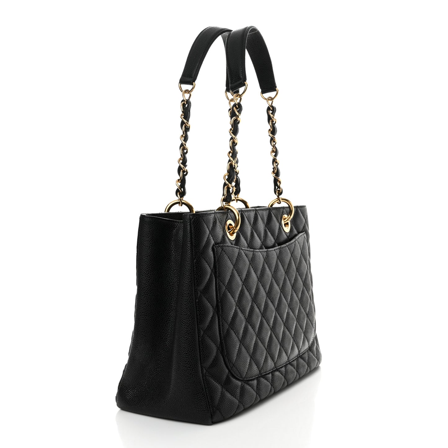 Caviar Quilted Grand Shopping Tote GST Black