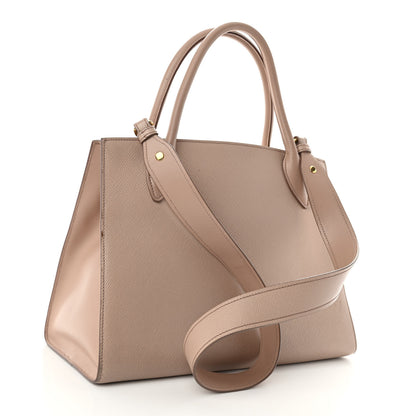 Prada Saffiano Cuir Calfskin Medium Monochrome Top Handle Tote Cipria 3 of 10
