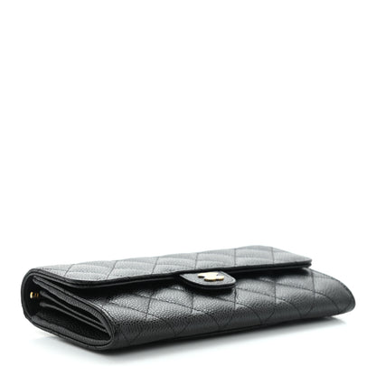 Chanel Caviar Quilted Large Gusset Flap Wallet Black 4 of 10