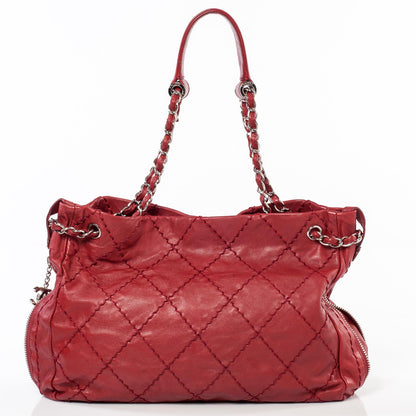 Chanel Lambskin Expandable Tote Red 4 of 10