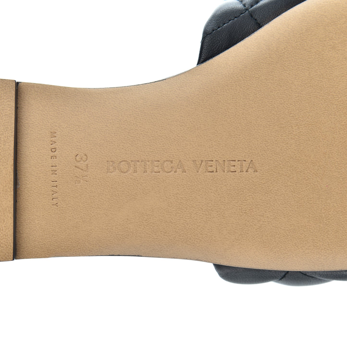 Nappa Matelasse Padded Flat Sandals 37.5 Black