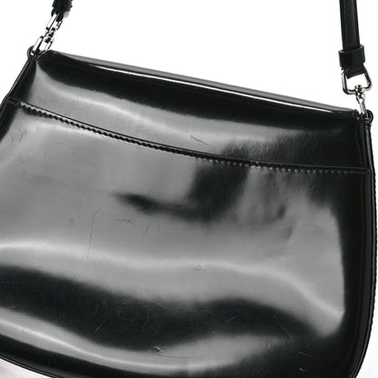 Prada Spazzolato Cleo Flap Shoulder Bag Black 12 of 13