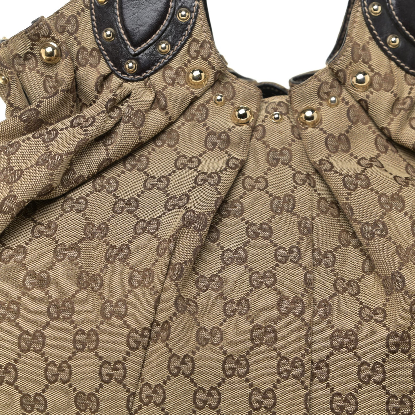 Monogram Studded Pelham Tote Dark Brown