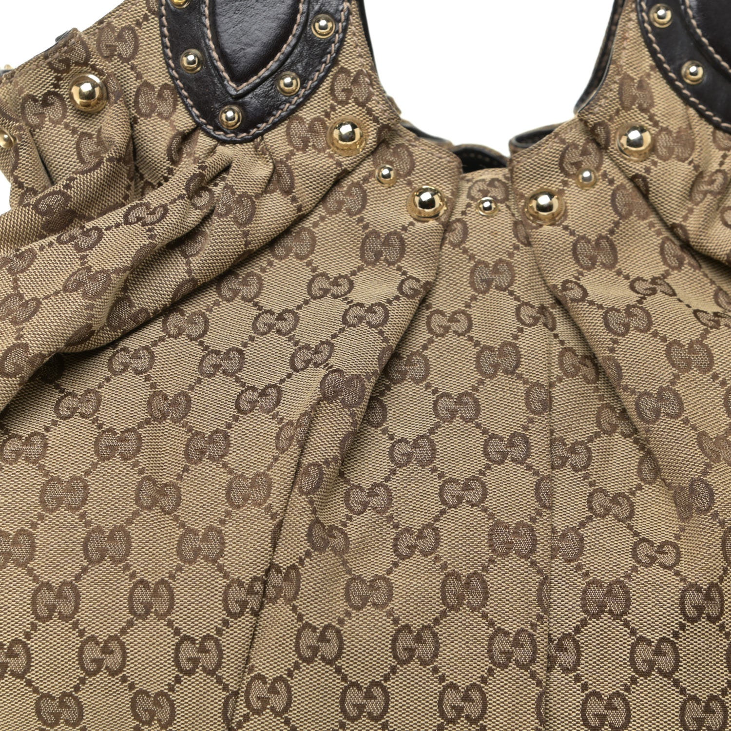 Gucci Monogram Studded Pelham Tote Dark Brown 14 of 23