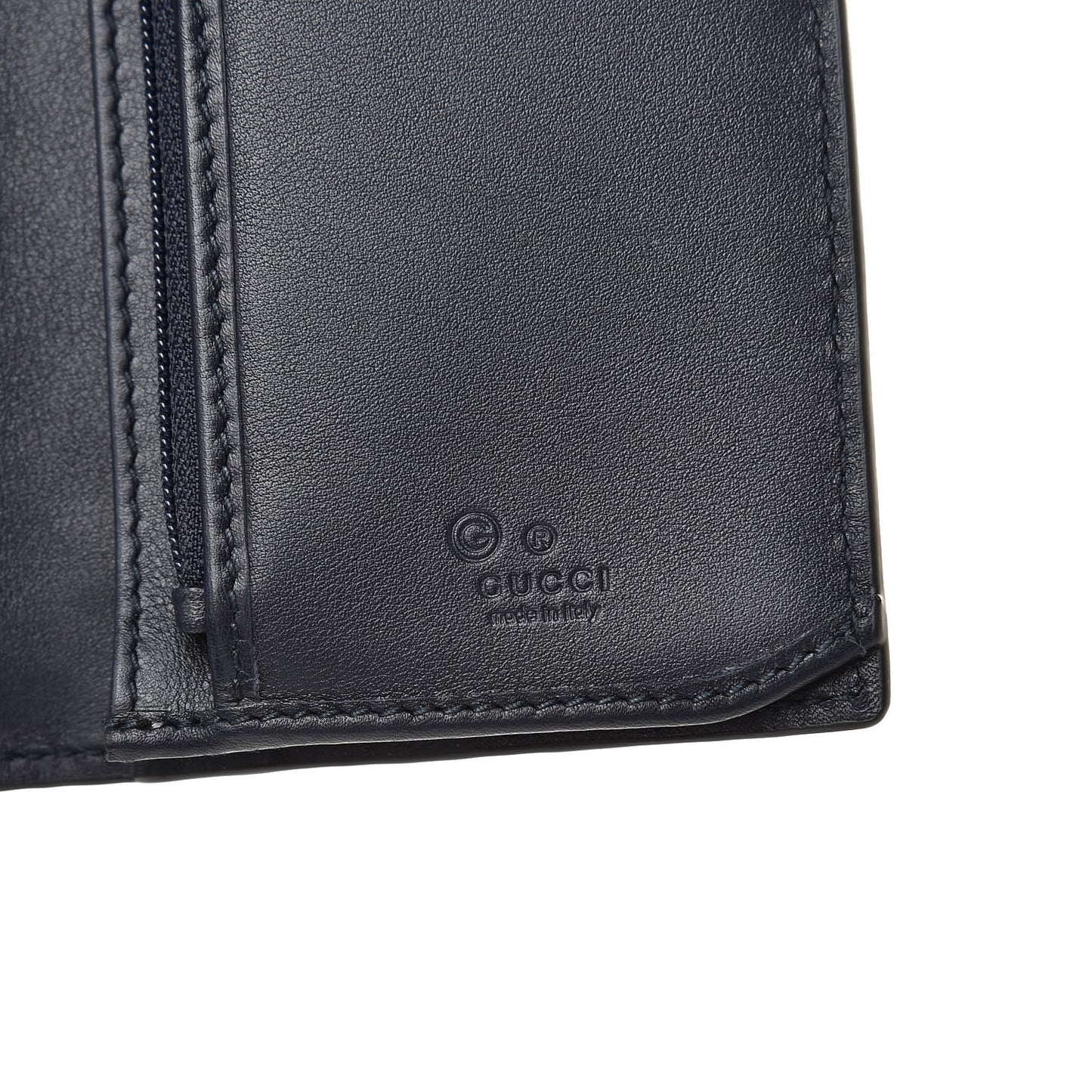 Microguccissima Bi-Fold Organizer Wallet Blue