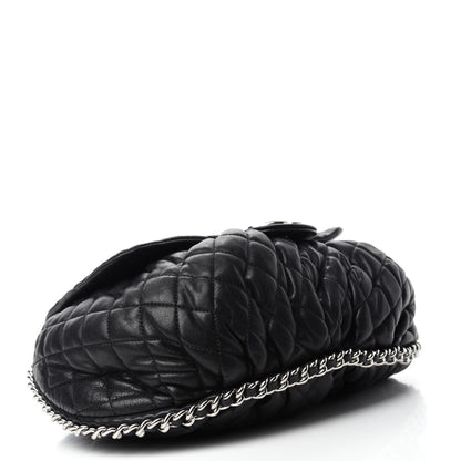 Chanel Washed Lambskin Quilted Large Chain Around Messenger Black 4 of 13