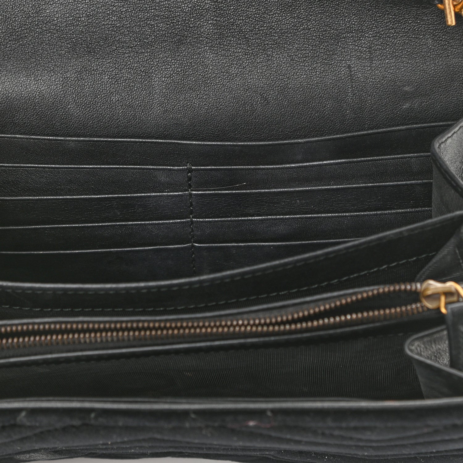 Gucci Velvet Matelasse GG Marmont Chain Wallet Black 9 of 9